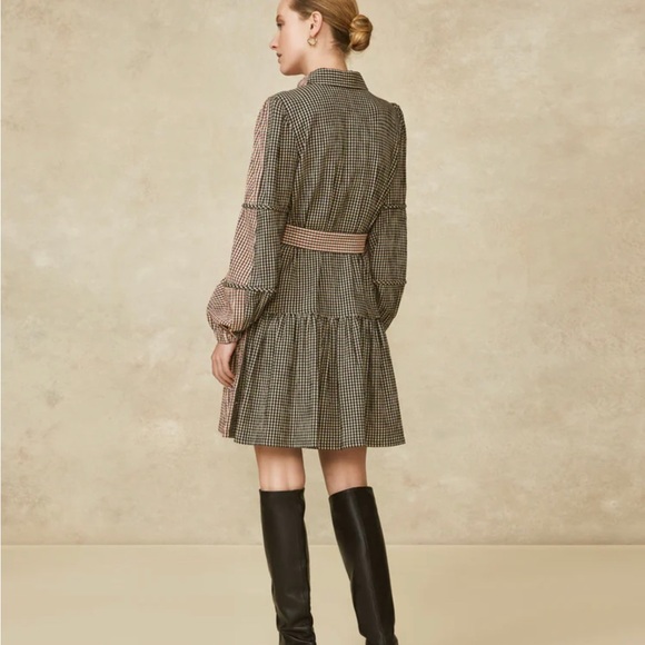 PEARL by Lela Rose Checked Seersucker Shirt Dress size small - Picture 11 of 11